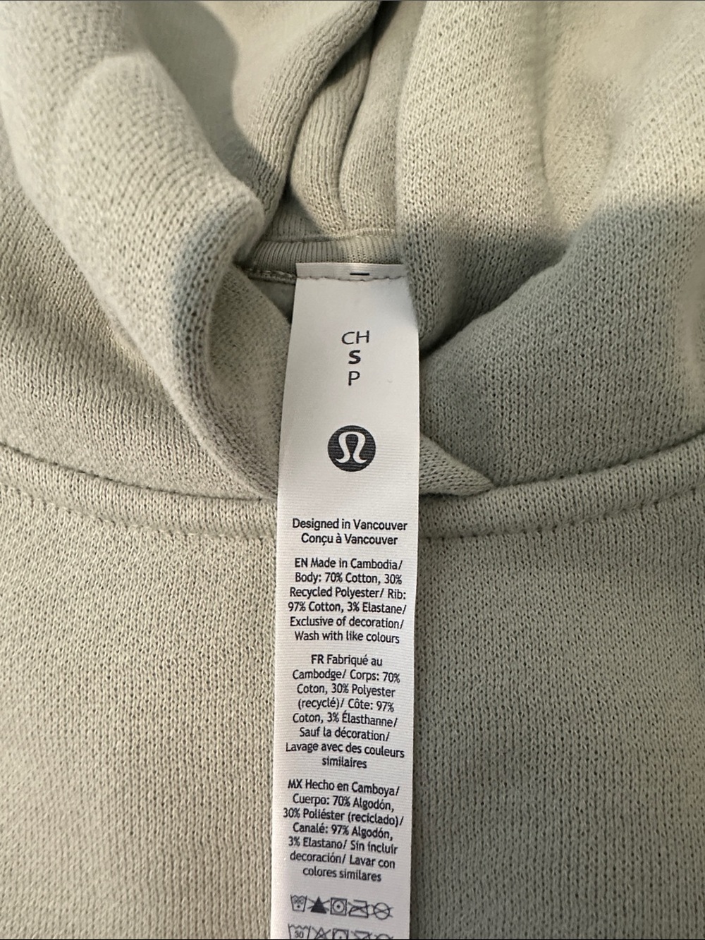 Lululemon Steady State Oversized Hoodie Size S color Fog Green - Picture 4 of 5